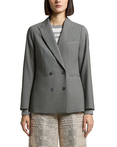 Peserico Peserico Tropical Bi Stretch Worsted Wool Woman Double Breasted Blazer Jacket