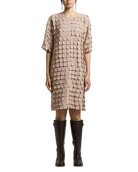 Peserico Peserico Woman Dress in Embroidered Fringed Chiffon
