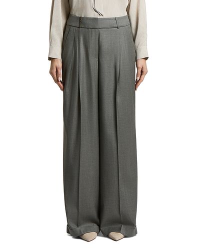 Peserico Peserico Woman Pants in Shiny Viscose Wool Stretch Twill