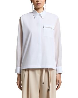 Peserico Peserico Woman Shirt in Stretch Cotton Popeline and Cotton Silk Blend Matte