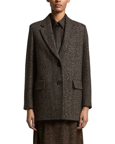 Peserico Peserico Wool Blend Sequin Herringbone Jacket