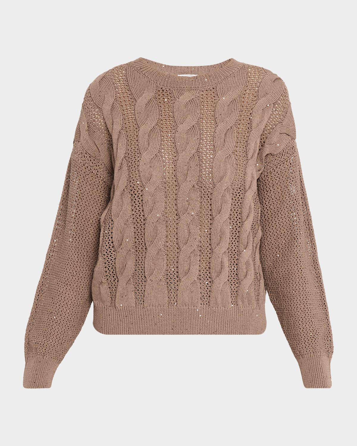 Peserico Sequined Cotton Cordonnet Knit Sweater