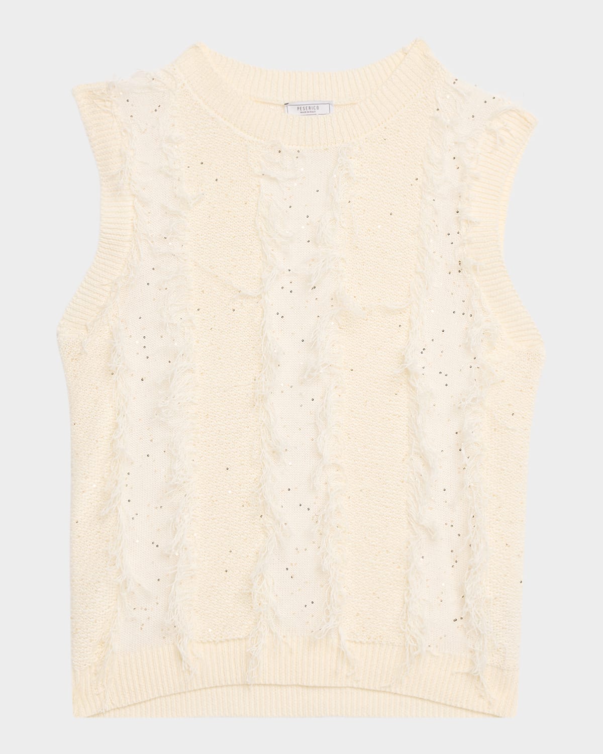 Peserico Sequined Cotton Linen Sweater Vest