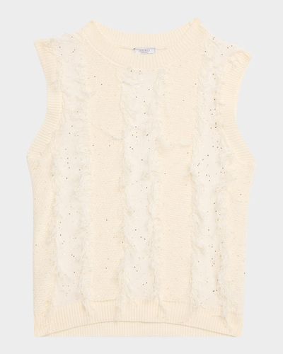 Peserico Sequined Cotton Linen Sweater Vest