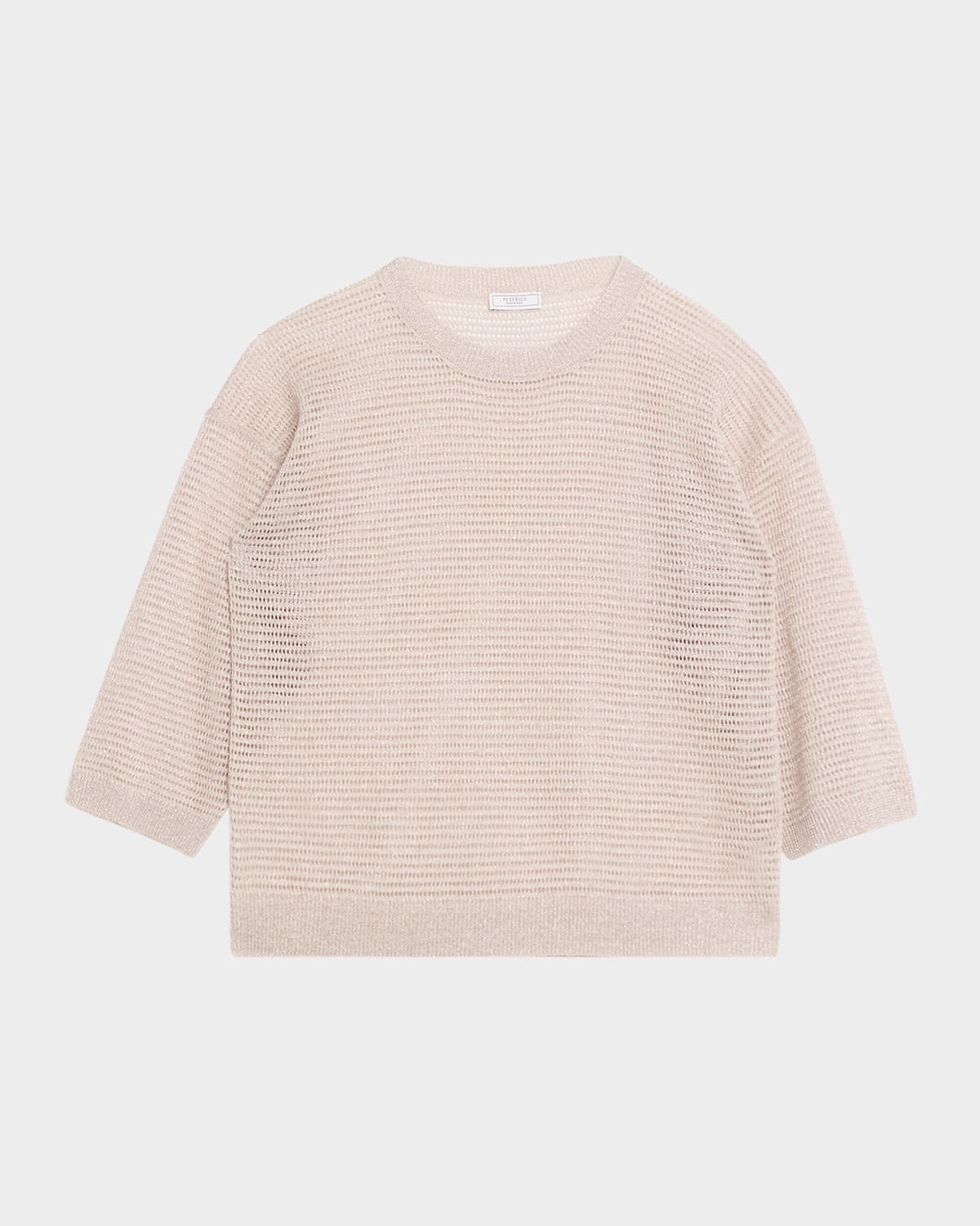 Peserico Shimmer Open-Knit Crewneck Sweater