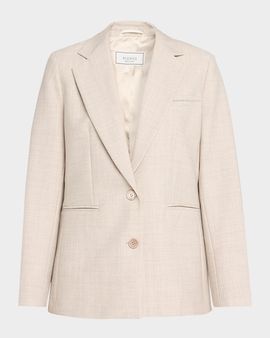 Peserico Single-Breasted Houndstooth Jacket