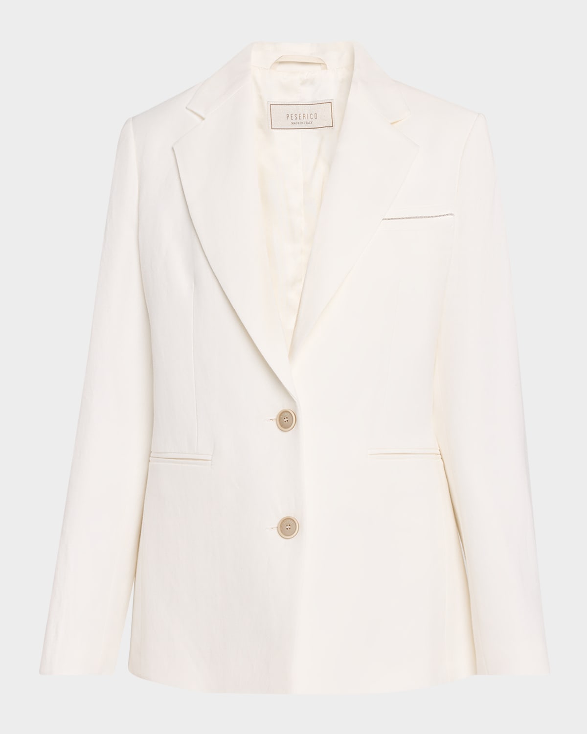 Peserico Single-Breasted Linen and Viscose Blazer
