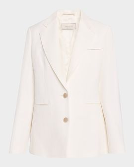 Peserico Single-Breasted Linen and Viscose Blazer