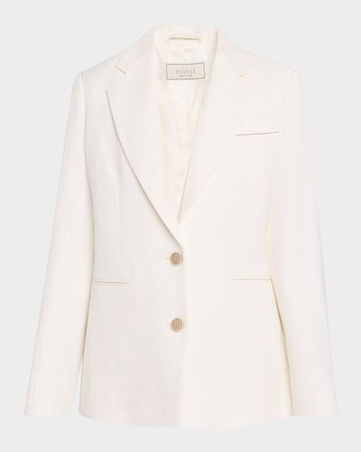 Peserico Single-Breasted Linen and Viscose Blazer