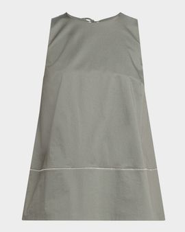 Peserico Sleeveless A-Line Cotton Sateen Top