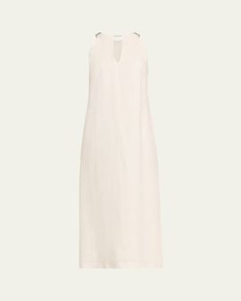 Peserico Sleeveless Cutout Linen Midi Dress