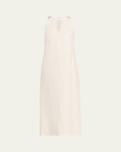 Peserico Sleeveless Cutout Linen Midi Dress