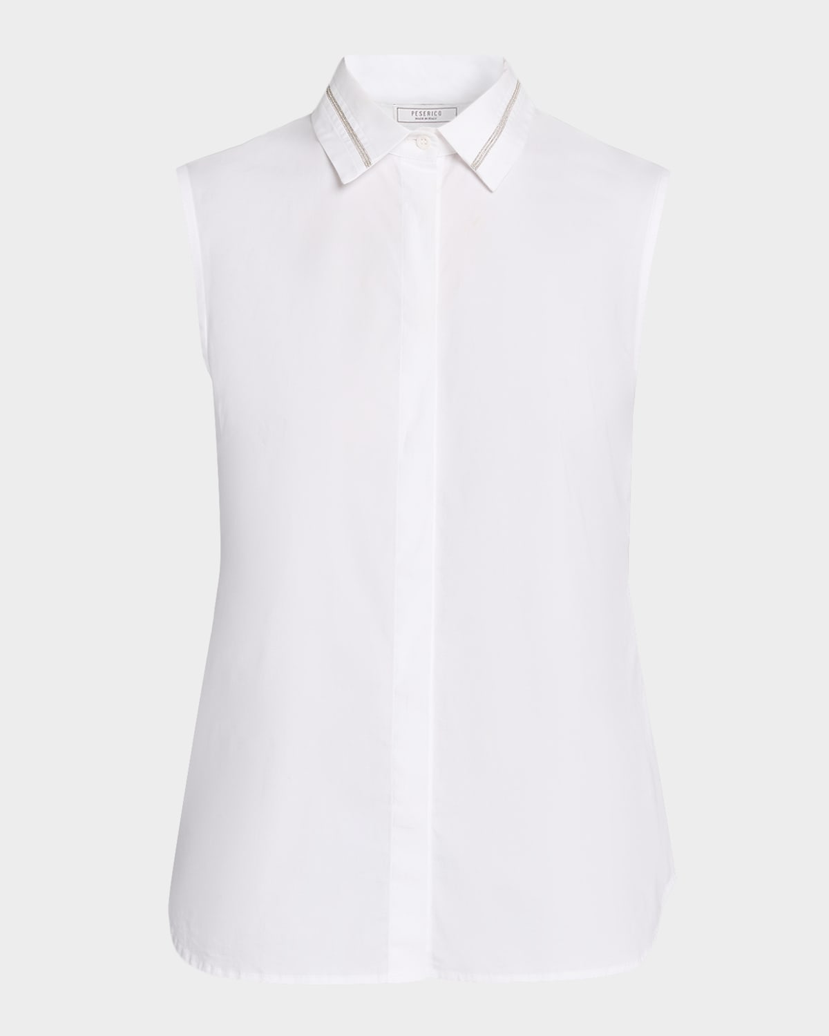Peserico Sleeveless Linen-Cotton Shirt