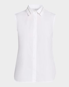 Peserico Sleeveless Linen-Cotton Shirt
