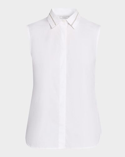 Peserico Sleeveless Linen-Cotton Shirt
