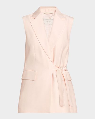 Peserico Sleeveless Silk-Blend Wrap Blazer