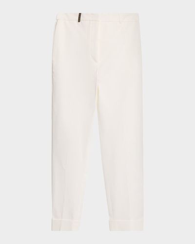 Peserico Stretch Cotton Gabardine Tapered Trousers