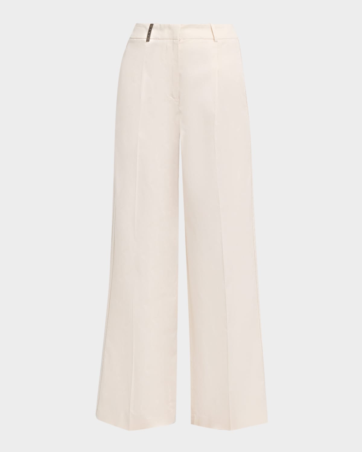 Peserico Stretch Cotton Sateen Palazzo Trousers