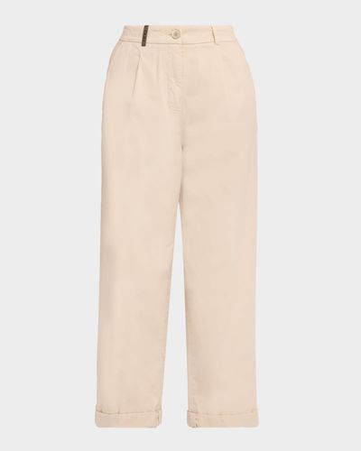 Peserico Stretch Cotton Straight-Leg Trousers