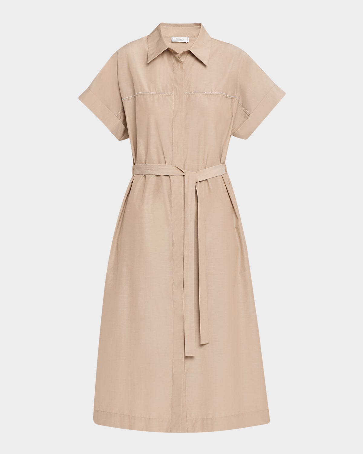 Peserico Tie-Waist Midi Shirtdress