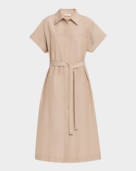 Peserico Tie-Waist Midi Shirtdress