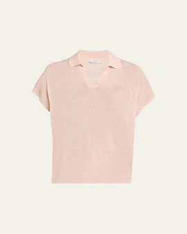 Peserico Tricot Cotton-Linen Polo Sweater
