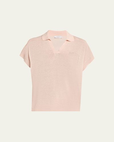 Peserico Tricot Cotton-Linen Polo Sweater