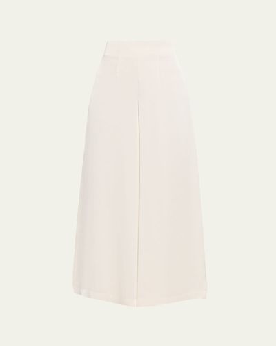 Peserico Wide-Leg Fluid Crepon Satin Pants