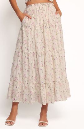 Petal & Pup Petal & Pup Amberlyn Embroidered Tiered Maxi Skirt