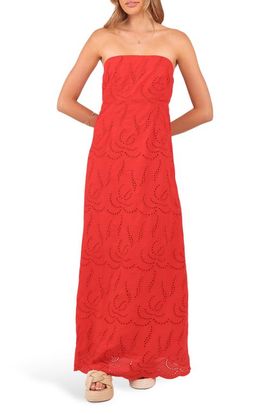 Petal & Pup Petal & Pup Annika Eyelet Strapless Cotton Maxi Dress