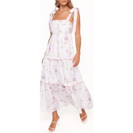 Petal & Pup Petal & Pup Aurelia Eyelet Tie Strap Tiered Maxi Dress