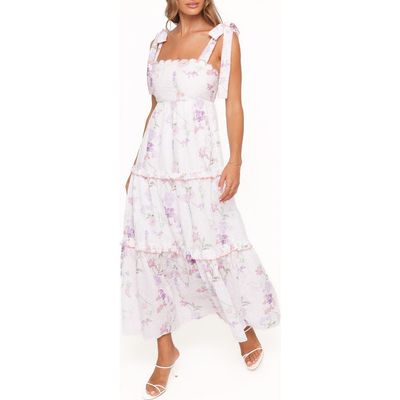 Petal & Pup Petal & Pup Aurelia Eyelet Tie Strap Tiered Maxi Dress
