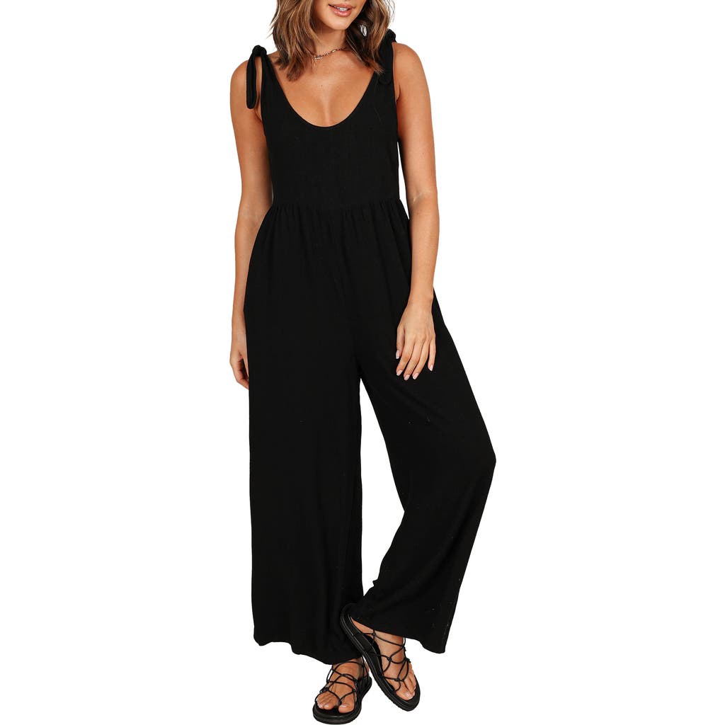 Petal & Pup Petal & Pup Ayla Tie Shoulder Wide Leg Linen Jumpsuit