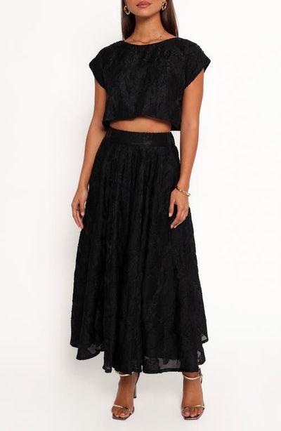 Petal & Pup Petal & Pup Beckham Floral Jacquard Crop Top & Maxi Skirt Set
