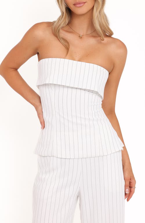 Petal & Pup Petal & Pup Blakely Pinstripe Foldover Strapless Top