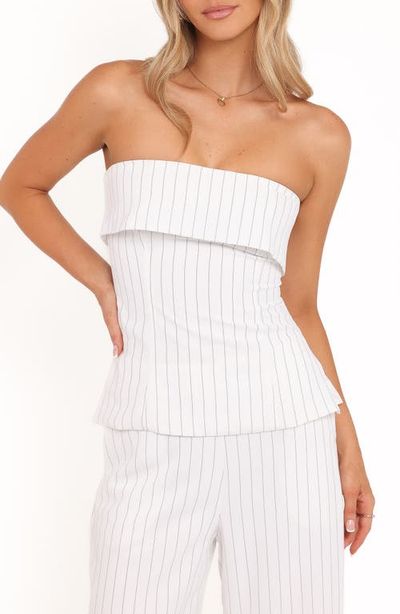 Petal & Pup Petal & Pup Blakely Pinstripe Foldover Strapless Top