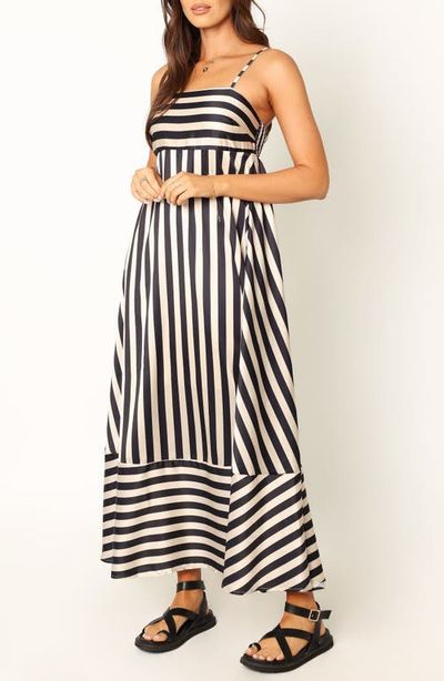 Petal & Pup Petal & Pup Brea Stripe Sleeveless Satin Maxi Dress