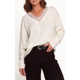 Petal & Pup Petal & Pup Brookes Lace V Neck Sweater
