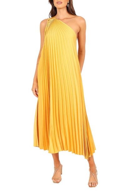 Petal & Pup Petal & Pup Cali Pleated One-Shoulder Maxi Dress