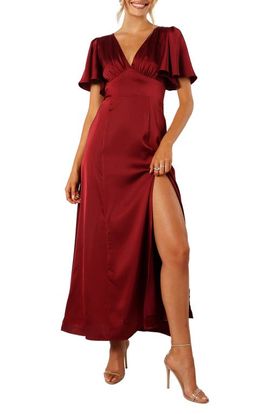 Petal & Pup Petal & Pup Casper Flutter Sleeve Satin Dress
