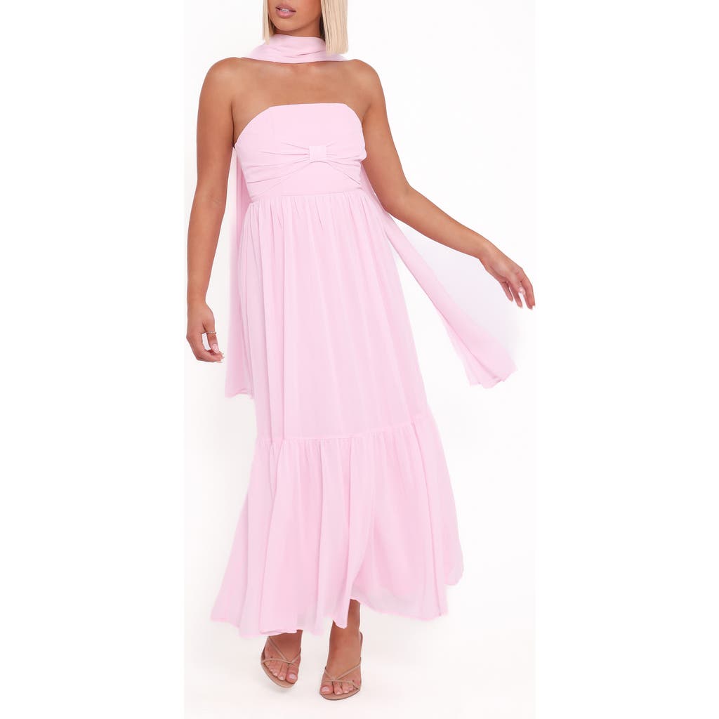 Petal & Pup Petal & Pup Celestria Strapless Chiffon Cocktail Dress