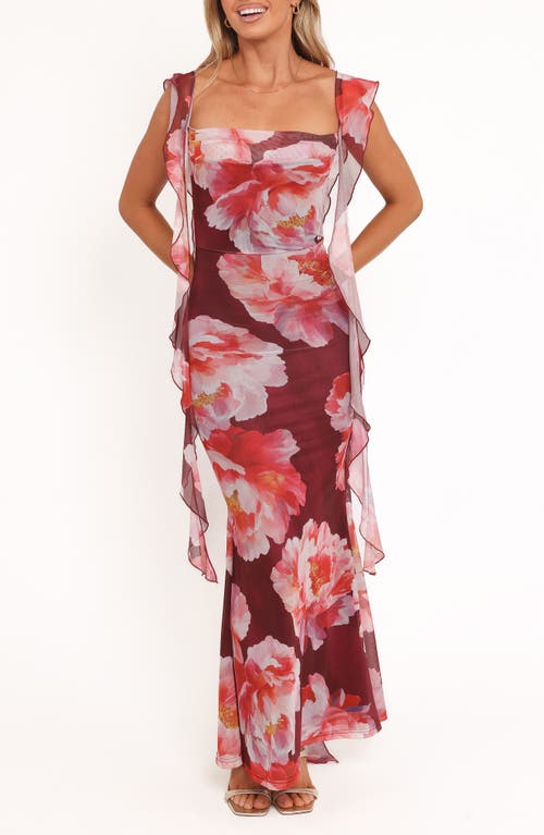 Petal & Pup Petal & Pup Chiara Floral Flutter Ruffle Maxi Dress
