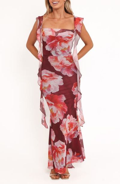 Petal & Pup Petal & Pup Chiara Floral Flutter Ruffle Maxi Dress