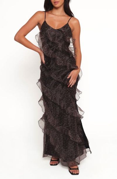 Petal & Pup Petal & Pup Ciao Leopard Print Ruffle Chiffon Maxi Dress
