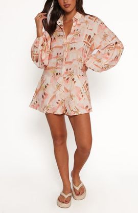 Petal & Pup Petal & Pup Cowper Landscape Print Long Sleeve Romper