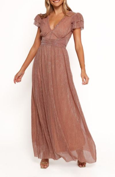 Petal & Pup Petal & Pup Cressida Metallic Puff Sleeve Maxi Dress