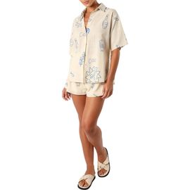 Petal & Pup Petal & Pup Davey Mixed Print Cotton Button-Up Shirt & Shorts Set