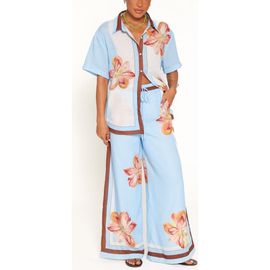Petal & Pup Petal & Pup Fawn Button-Up Shirt & Pull-On Pants Set
