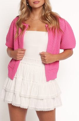 Petal & Pup Petal & Pup Greer Puffed Elbow Sleeve Cotton Cardigan