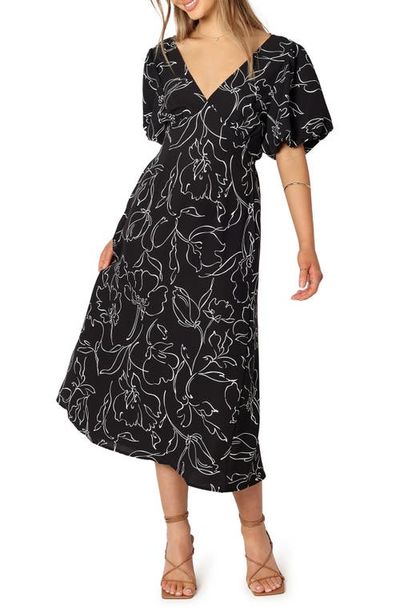 Petal & Pup Petal & Pup Hallie Floral Cutout Puff Sleeve Cotton Blend Sundress